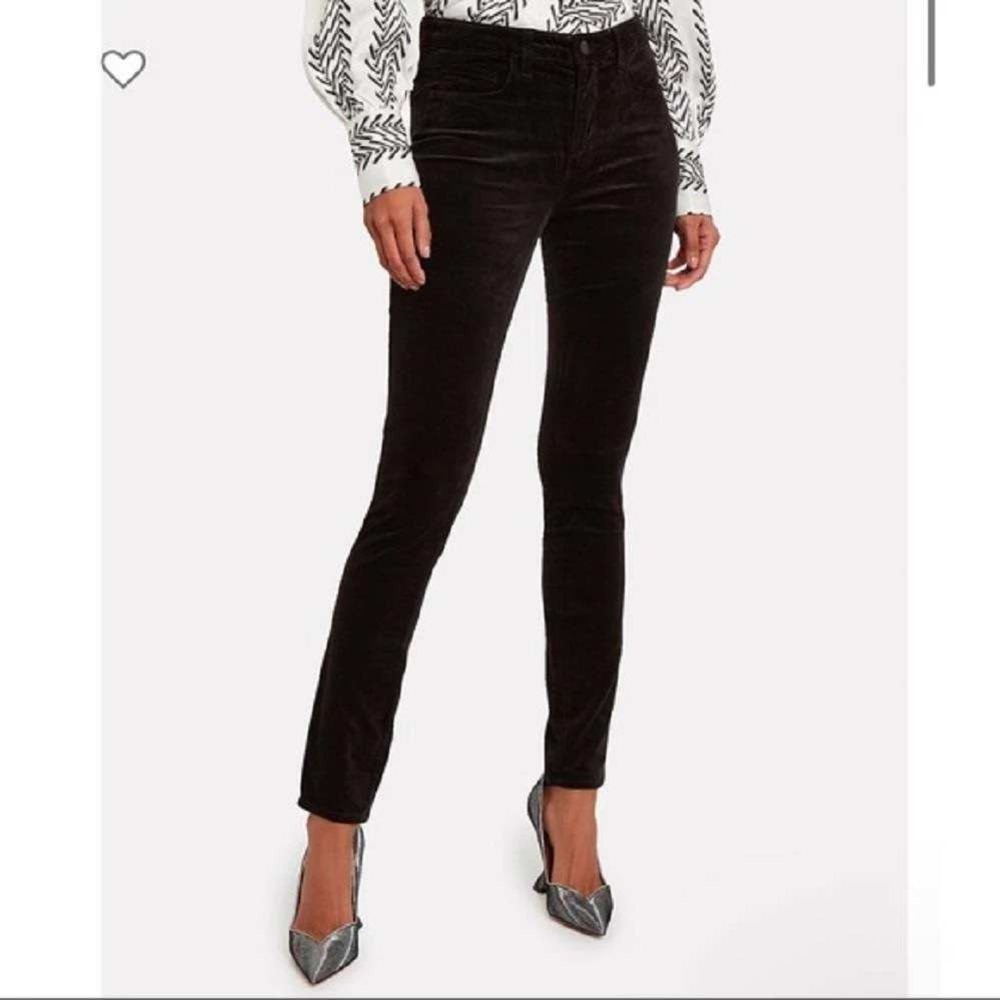 L'AGENCE Velvet Skinny Pants Marguerite Jeans Size 28 Brown‎ Espresso Stretch